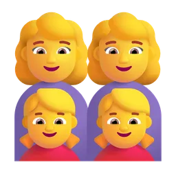 Family: Woman, Woman, Girl, Girl Microsoft 3D Fluent