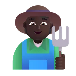 농부: 어두운 피부 톤 Microsoft 3D Fluent