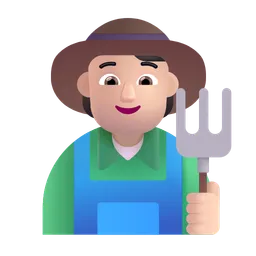 Farmer: Light Skin Tone Microsoft 3D Fluent