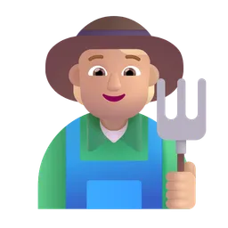 Farmer: Medium-Light Skin Tone Microsoft 3D Fluent