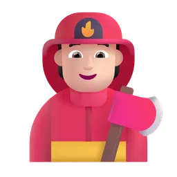 Firefighter: Light Skin Tone Microsoft 3D Fluent