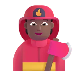 Firefighter: Medium-Dark Skin Tone Microsoft 3D Fluent