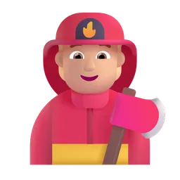 Firefighter: Medium-Light Skin Tone Microsoft 3D Fluent