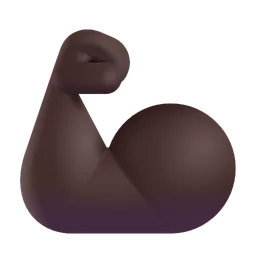 Flexed Biceps: Dark Skin Tone Microsoft 3D Fluent
