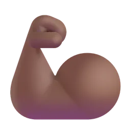 Flexed Biceps: Medium-Dark Skin Tone Microsoft 3D Fluent