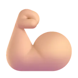 Flexed Biceps: Medium-Light Skin Tone Microsoft 3D Fluent