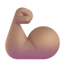 Flexed Biceps: Medium Skin Tone Microsoft 3D Fluent
