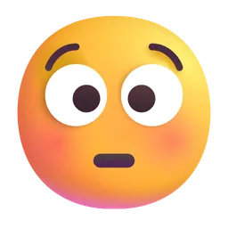 Flushed Face Microsoft 3D Fluent