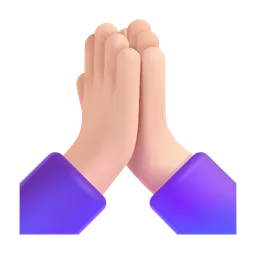 Folded Hands: Light Skin Tone Microsoft 3D Fluent