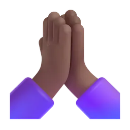 접은 손: 중간 정도의 어두운 피부 톤 Microsoft 3D Fluent