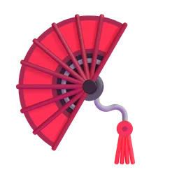 Folding Hand Fan Microsoft 3D Fluent