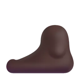 Foot: Dark Skin Tone Microsoft 3D Fluent