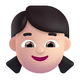 소녀: 밝은 피부 톤 Microsoft 3D Fluent