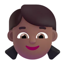 Girl: Medium-Dark Skin Tone Microsoft 3D Fluent