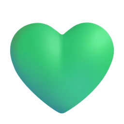 Green Heart Microsoft 3D Fluent