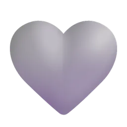 Grey Heart Microsoft 3D Fluent