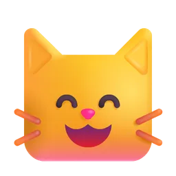 웃는 눈을 가진 웃는 고양이 Microsoft 3D Fluent