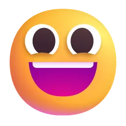 큰 눈으로 웃는 얼굴 Microsoft 3D Fluent