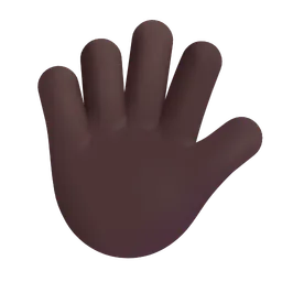 Hand with Fingers Splayed: Dark Skin Tone Microsoft 3D Fluent