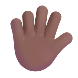 Hand with Fingers Splayed: Medium-Dark Skin Tone Microsoft 3D Fluent