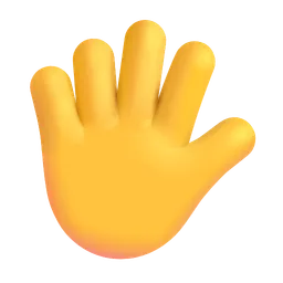 Raised Hand with Fingers Splayed Microsoft 3D Fluent