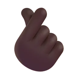 검지와 엄지가 교차된 손: 어두운 피부 톤 Microsoft 3D Fluent