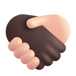 Handshake: Dark Skin Tone, Light Skin Tone Microsoft 3D Fluent