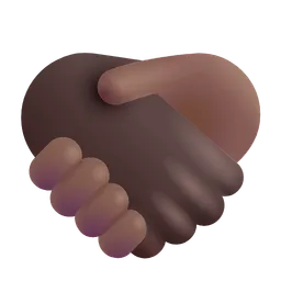 Handshake: Dark Skin Tone, Medium-Dark Skin Tone Microsoft 3D Fluent