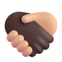 악수: 어두운 피부 톤, 중간 밝은 피부 톤 Microsoft 3D Fluent