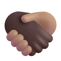 Handshake: Dark Skin Tone, Medium Skin Tone Microsoft 3D Fluent