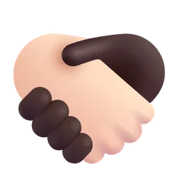 Handshake: Light Skin Tone, Dark Skin Tone Microsoft 3D Fluent