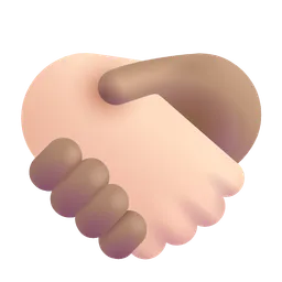 Handshake: Light Skin Tone, Medium Skin Tone Microsoft 3D Fluent
