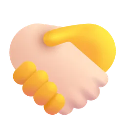 Handshake: Light Skin Tone, No Skin Tone Microsoft 3D Fluent