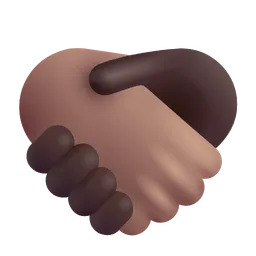 Handshake: Medium-Dark Skin Tone, Dark Skin Tone Microsoft 3D Fluent