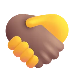 Handshake: Medium-Dark Skin Tone, No Skin Tone Microsoft 3D Fluent