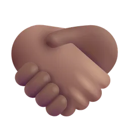 Handshake: Medium-Dark Skin Tone Microsoft 3D Fluent
