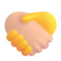 Handshake: Medium-Light Skin Tone, No Skin Tone Microsoft 3D Fluent