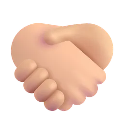 Handshake: Medium-Light Skin Tone Microsoft 3D Fluent