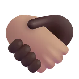 Handshake: Medium Skin Tone, Dark Skin Tone Microsoft 3D Fluent