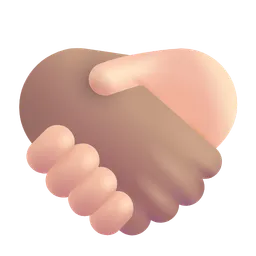 Handshake: Medium Skin Tone, Light Skin Tone Microsoft 3D Fluent