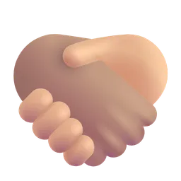 Handshake: Medium Skin Tone, Medium-Light Skin Tone Microsoft 3D Fluent