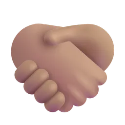 Handshake: Medium Skin Tone Microsoft 3D Fluent
