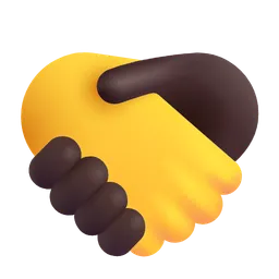 Handshake: No Skin Tone, Dark Skin Tone Microsoft 3D Fluent