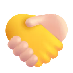 Handshake: No Skin Tone, Light Skin Tone Microsoft 3D Fluent