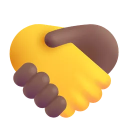 Handshake: No Skin Tone, Medium Dark Skin Tone Microsoft 3D Fluent