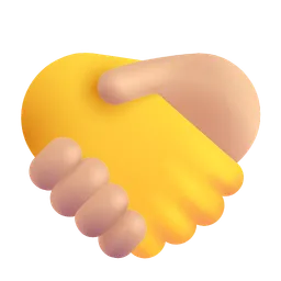 Handshake: No Skin Tone, Medium-Light Skin Tone Microsoft 3D Fluent