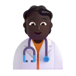 Health Worker: Dark Skin Tone Microsoft 3D Fluent