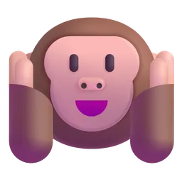 Hear-No-Evil Monkey Microsoft 3D Fluent