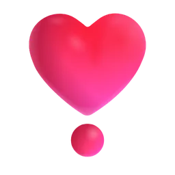 Heavy Heart Exclamation Mark Ornament Microsoft 3D Fluent