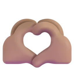 Heart Hands: Medium Skin Tone Microsoft 3D Fluent